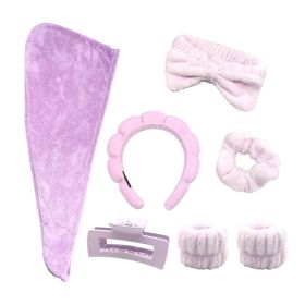 Head Clasp, Hair Dryer Hat Bracelet Headband Headband Seven-piece Grab Clip Purple