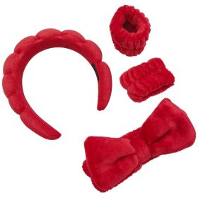 The Headband Bracelet Is A Four-piece Headband Set Of Bright Red