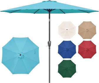 Simple Deluxe 9' Patio Umbrella Outdoor Table Market Yard Umbrella with Push Button Tilt/Crank, 8 Sturdy Ribs for Garden, Deck, Backyard, Pool