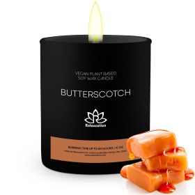 Soy Wax Candle in Glass Jar Butterscotch Clean Burn up to 80 Hours Handmade in USA Natural and Safe by Relaxcation 10 oz