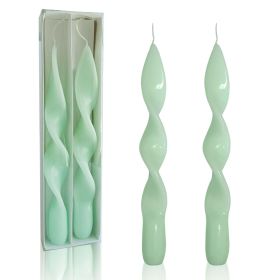 Green Taper Candles Set of 2 -8.8 inch Candles Sticks