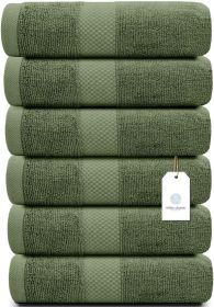 Luxury Hand Towels for Bathroom Hotel Spa Kitchen Set Circlet Egyptian Cotton 16x30 Inches Set of 6 Forest Green