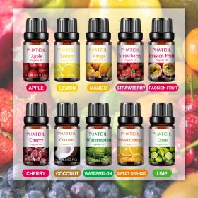 10pcs Fruit Fragrance Essential Oils Gift Set Strawberry Mango Watermelon Passion Fruit Coconut Flavoring Oil for Candle Making