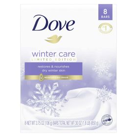 Dove Winter Care Limited Edition Gentle Beauty Bar Soap for Dry Skin, 3.75 oz (8 Bars)