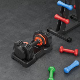 55LB 5 in 1 Single Adjustable Dumbbell Free Dumbbell Weight Adjust with Anti-Slip Metal Handle, Ideal for Full-Body Home Gym Workouts