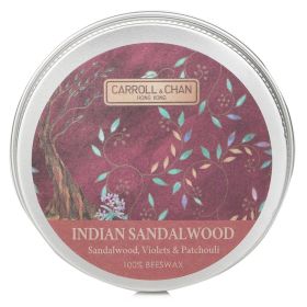 CARROLL & CHAN - 100% Beeswax Mini Tin Candle - # Indian Sandalwood (Sandalwood, Violets & Patchouli) 016435 1pcs