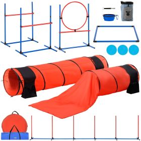 VEVOR Dog Agility Training Equipment 7 PCS Set Upgrade w/ Hurdles 2 Tunnels Ring