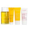 CLARINS - SPA At Home Set: Body Oil 100ml+Shower Concentrate 30ml+Baume Huile Oil Balm 30ml+Body Scrub 30ml+1 Bag 80100879 / 180712 4pcs+1bag