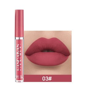 Handaiyan Matte Lip Glaze Liquid Lipstick Mini Tube Lip Gloss Waterproof Non Stick Cup Lip Gloss Genuine (Option: 3style)