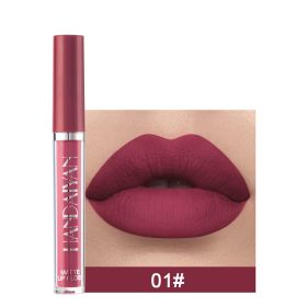 Handaiyan Matte Lip Glaze Liquid Lipstick Mini Tube Lip Gloss Waterproof Non Stick Cup Lip Gloss Genuine (Option: 1style)