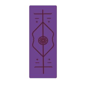 Non Slip TPE Yoga Mat Position Line Beginner (Color: purple)