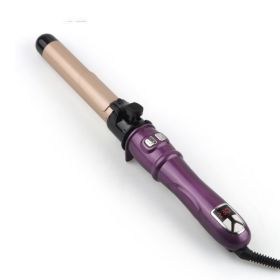 LCD Temperature Controlled Automatic Hair Curler (Color: purple)