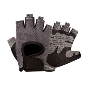 Gym Fitness Gloves Women Weight Lifting Yoga Breathable Half Finger Anti-Slip Pad Bicycle Cycling Glove Sport Exercise Equipment (Color: Dark Gray, size: M)