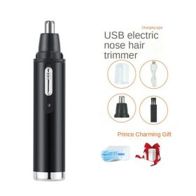 1PC Electric Nose Hair Trimmer USB Rechargeable Ear Nose Hair Trimmer Shaver Razor For Men Hair Removal (Items: Nose Hair Trimmer, Color: Black)