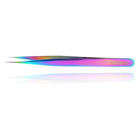 Veyes Inc Eyelash Extensions Tweezers Veyelash Professional 90 Degree Tweezers for Volume Stainless steel 3D Accurate Closure (Color: V2 Rainbow)