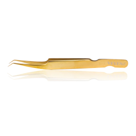 Veyes Inc Eyelash Extensions Tweezers Veyelash Professional 90 Degree Tweezers for Volume Stainless steel 3D Accurate Closure (Color: D13 Gold)