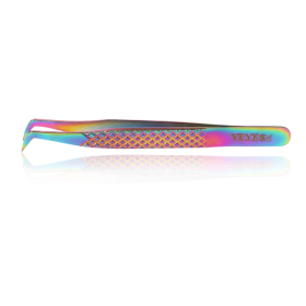 Veyes Inc Eyelash Extensions Tweezers Veyelash Professional 90 Degree Tweezers for Volume Stainless steel 3D Accurate Closure (Color: G01 Rainbow)