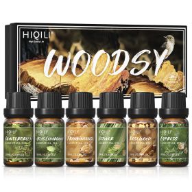 Candle Making DIY Fragrance Oil, HIQILI Perfume Gift Set for Home Hotel Travel Aromatherapy Diffuser Aroma Humidifier - 10ML*6 (Color: WOODSY)