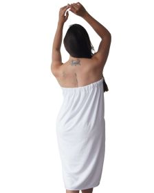 Towel Wrap For Women, Lightweight Quick Dry Wrap Towel Full Length - Adjustable Beach & Pool Bathrobe with Pocket (Color: White, size: S/M)